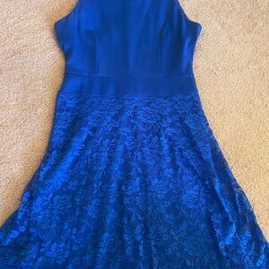 Charming Charlie Royal Blue Lace Sleeveless Dress Small